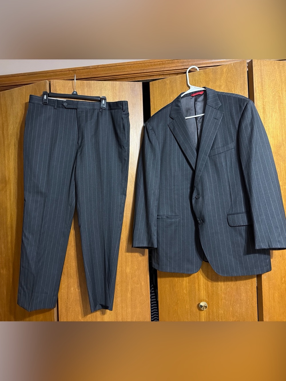 Samuelsohn Charcoal Pinstripe Suit